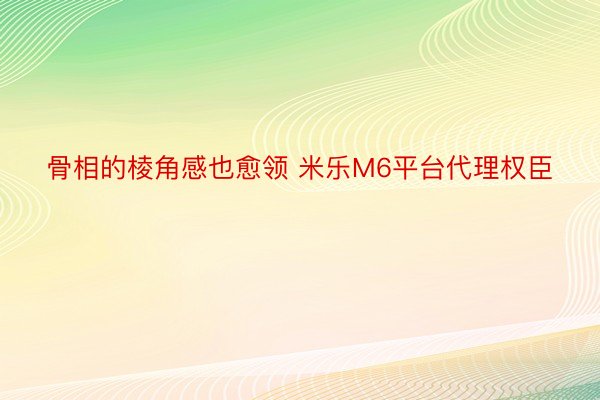 骨相的棱角感也愈领 米乐M6平台代理权臣