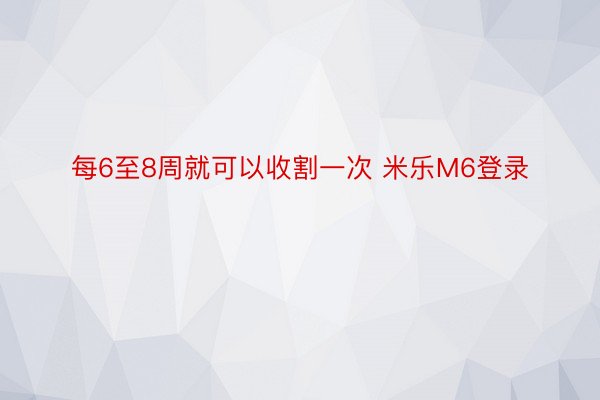 每6至8周就可以收割一次 米乐M6登录